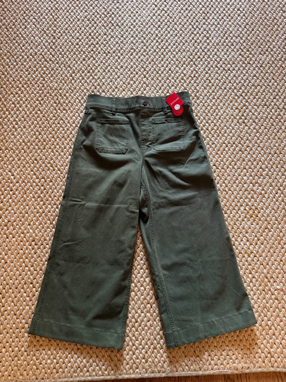 NWT SPANX Wide-Leg Crop Jeans in Tuscan Olive